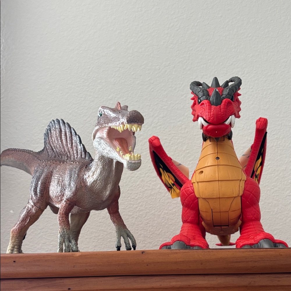 Fisher-Price Red and Brown Dinosaur and Dragon Set